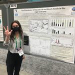 Courtney Megerian ('22) presenting her data from Cape Cod at the December 2021 American Geophysical Union Conference.