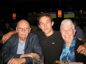 James with his grandparents, Dallas 2010
