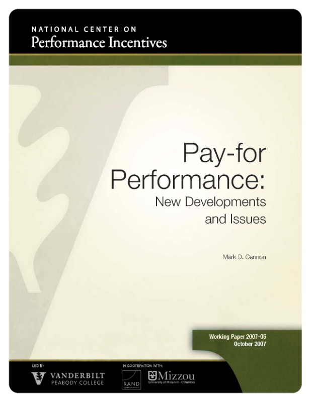 Research paper on pay for performance