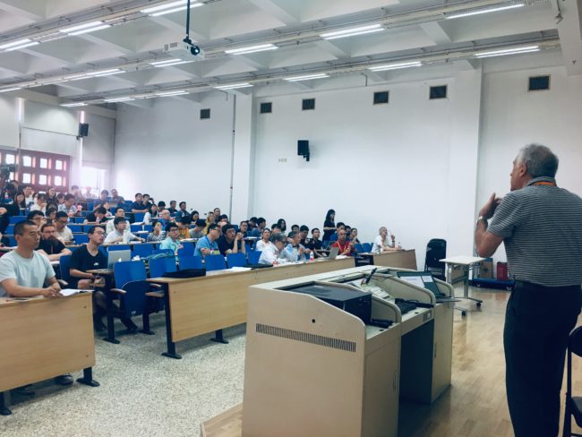 Prof. Sokrates Pantelides giving an Invited Talk at the Workshop on Frontiers in DFT and Beyond--Advanced and Challenges, Kavli Institute, University of Chinese Academy of Sciences, Beijing, China, May 30-June 1, 2019.