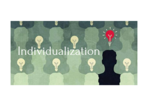 Individualization Title Image - Human Head Outline with a light bulb icon above it