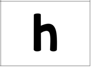 Letter card with H on it