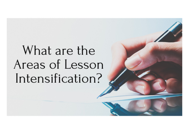 What are the Areas of Lesson Intensification Title Image