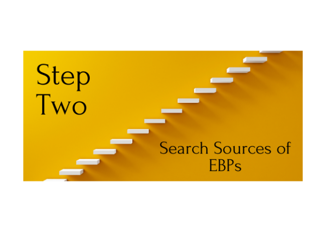 Step Two - Search Sources of EBPs Title Image