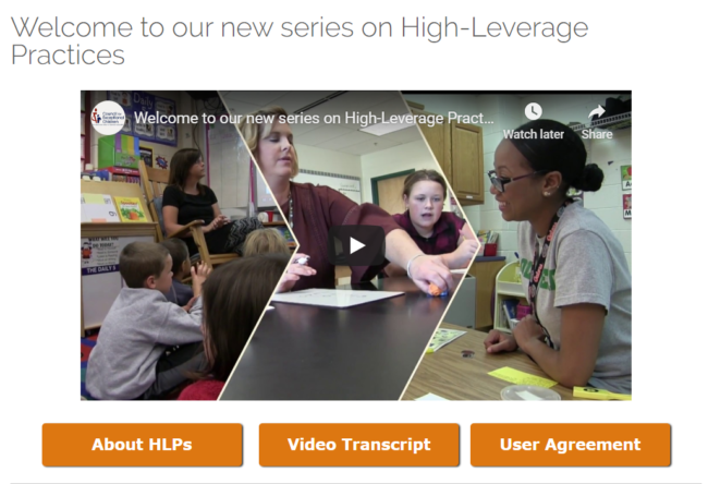 Opening Image to the High-Leverage Practices Website