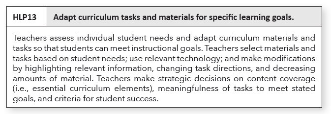 high leverage practices on special education assessment research syntheses