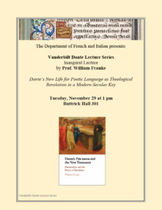 Vanderbilt Dante Lecture Series - Inaugural lecture