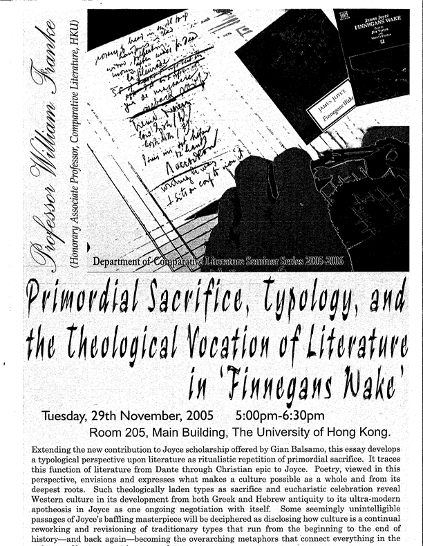 finnegans wake lecture poster
