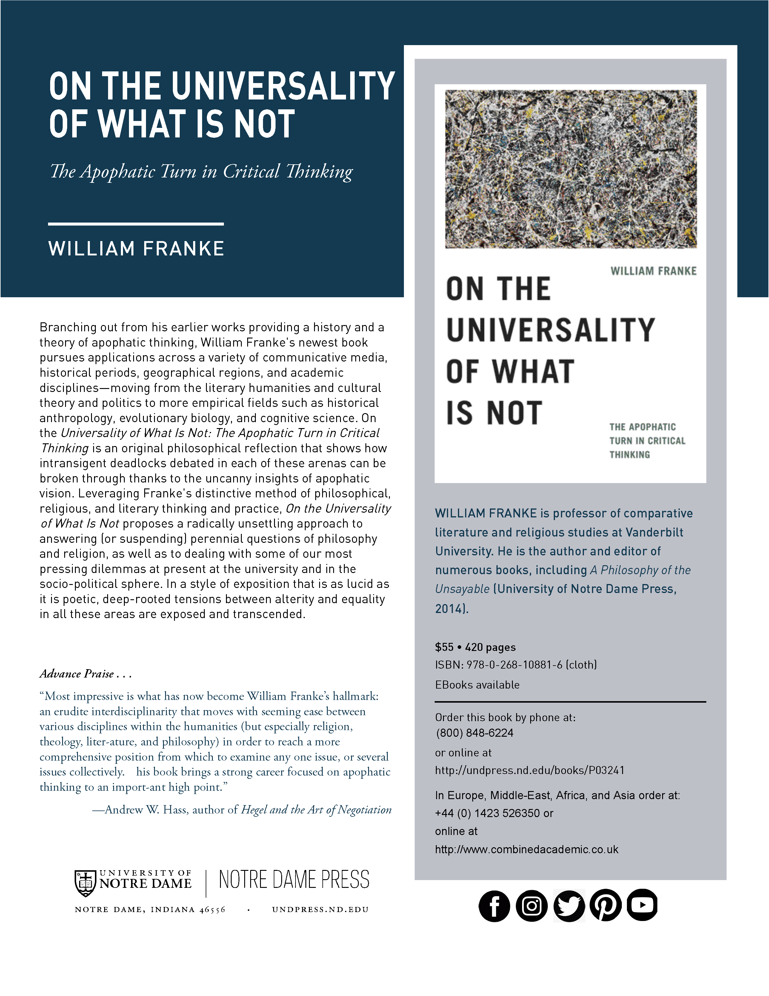 on the universality of what is not Franke full page flyer